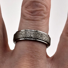 Spinner Ring Silver Tone Retro