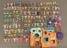 Lot of 117 Original Littlest Pet Shop Figures + House & Accessories