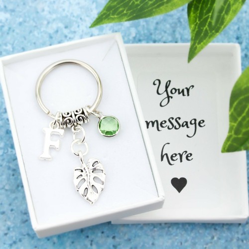 Monstera keyring personalised - monstera, keyring,