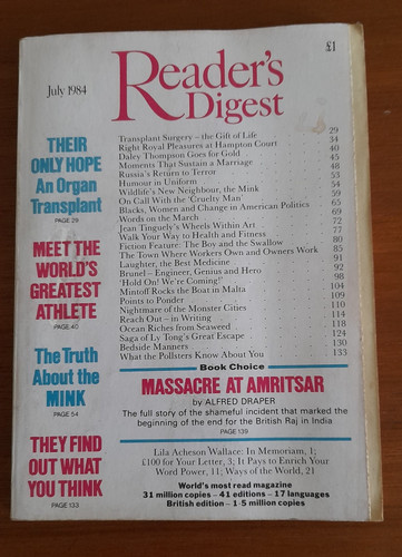 Readers digest magazine july - digest,