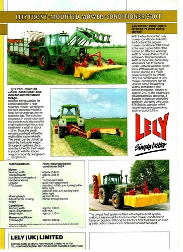 Lely 240f front mounted mower - lely,
