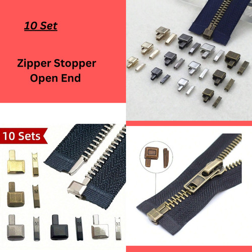 Zipper stopper open - stopper, metal