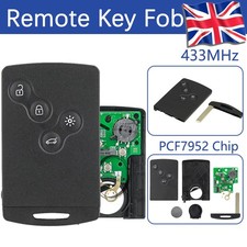 433MHz 4 Button Prox Remote Key Card Fob for Renault Scenic Megane Laguna 3 Clio