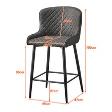 2pcs Bar Stools Velvet/Faux