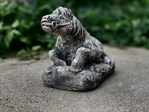 Laying horse sculpture cement - horse,