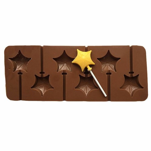 Star lollipop mould silicone - star, 6