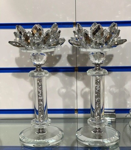 Silver crushed diamond candle - crushed,