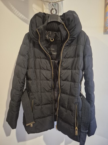 Zara black women puffer coat - black, women's