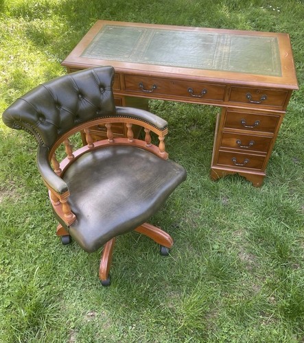 Antique style green leather - antique,