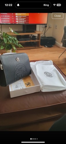 Versace black leather bag - bag,