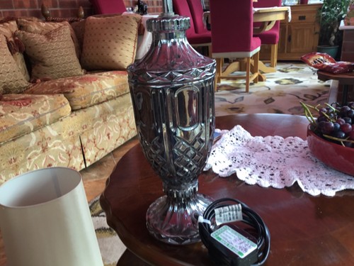 Vintage heavy cut glass table - heavy,