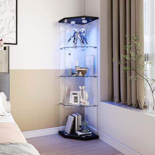 Glass display cabinet corner - glass,