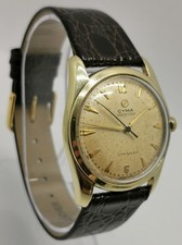 Vtg 1960s Cyma Navystar Cymaflex Gold Plated 34mm Mechanical Gents Wrist Watch