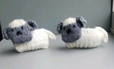 2 x Hand Knitted little lamb