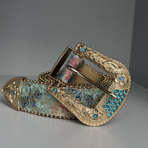 Y2k statement embellished belt - y2k,