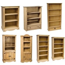 Corona Panama Bookcase Display Unit Solid Mexican Pine Waxed Furniture Rustic