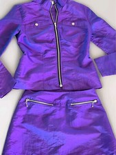 Vintage Lip Service LS2 Outfit 2 Piece Small Jacket And Skirt Purple Iridescent