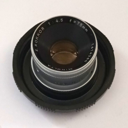 Minolta rokkor 75mm 4 5 - e,
