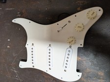 Fender Squier Stratocaster Strat Loaded Pickguard. Squire Pickups. White. SSS