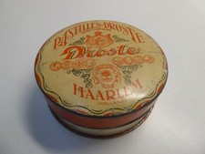 VINTAGE PASTILLES DROSTE HAARLEM HOLLAND LID TOFFEE SWEETS CHOCOLATE TIN