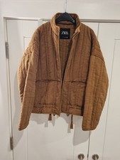 ZARA Size M Worn Once Quilted Jacket Cotton Current Season