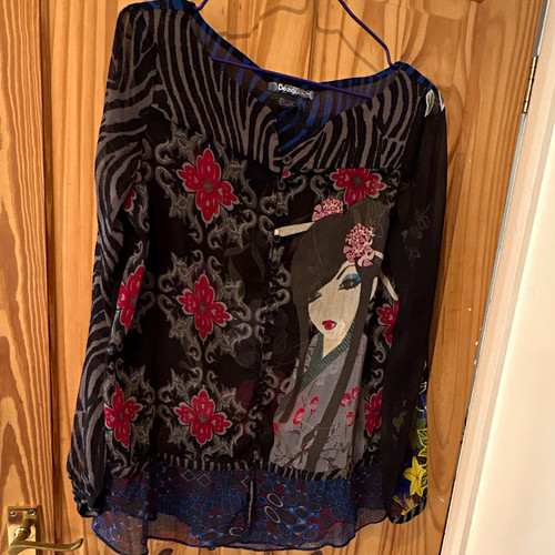 Desigual sheer chiffon - desigual, blouse
