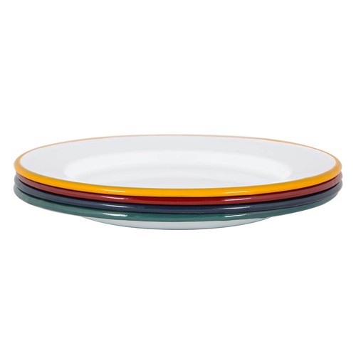 White enamel dinner plates - plates,