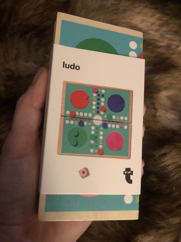 Ludo wooden portable travel - wooden,