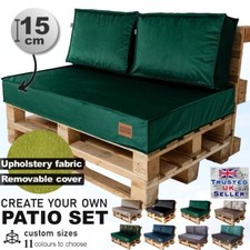 Premium Garden Pallet Cushions 120x65/ 120x40cm thick seat : 15cm  Soft-touch