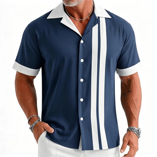 Mens retro bowling - retro, short