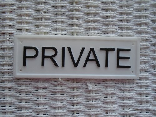 Private sign plaque wall