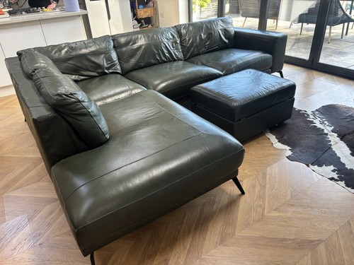 Leather corner sofa - sofa, with