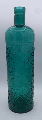 Vintage green glass bottle - green,