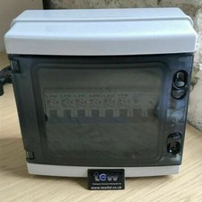 8 Way Weatherproof Garage Shed Consumer Unit Fuse Box 100A Mains Switch + 6 MCBs