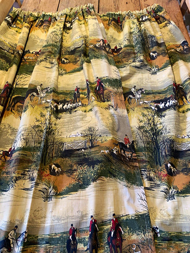 Vintage pair lined curtains - lined,