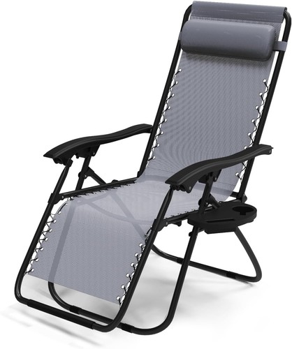 Durable grey recliner with cup - durable,