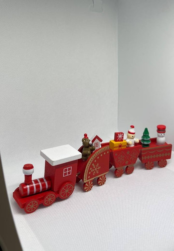 Christmas wooden train - wooden,