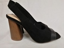 M&S Black Suede Open Toe