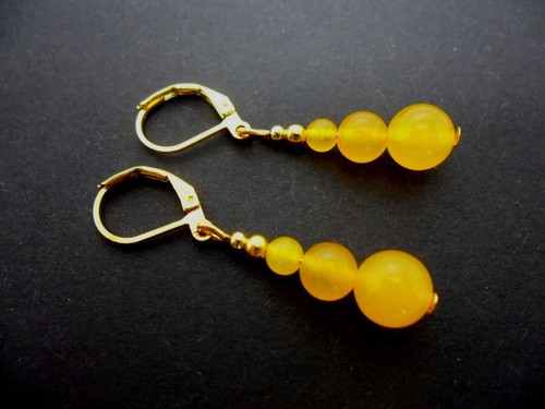 Pair yellow jade gold - jade,