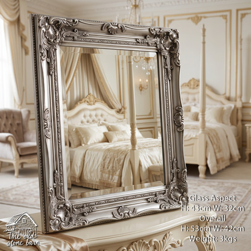 Silver wall mirror - silver,