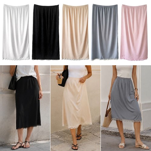 Soft lace slip skirt - slip,