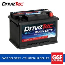 DriveTec Car Battery DM075 12V 55Ah 540A B13 B14 For Opel Monza 3.0 GSE