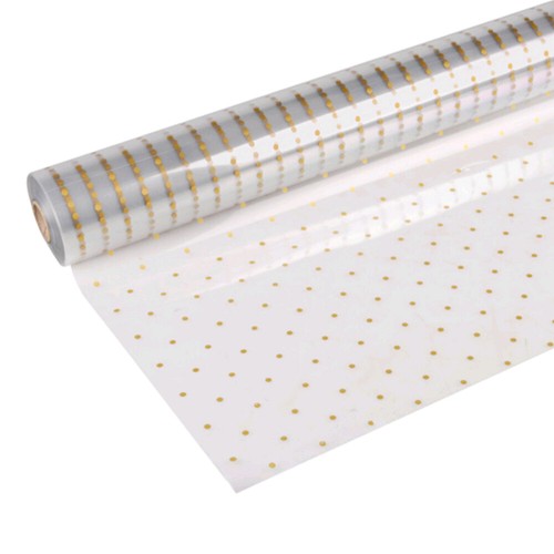 Gold dot clear cellophane - gold,