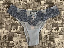 Victoria’s Secret Dream Angels Boho Floral Embroidery Brazilian Panty Denim  M