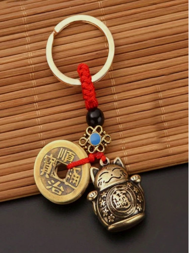 Lucky cat keychain with - cat, 5