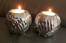 Silver leaf tea light - silver,