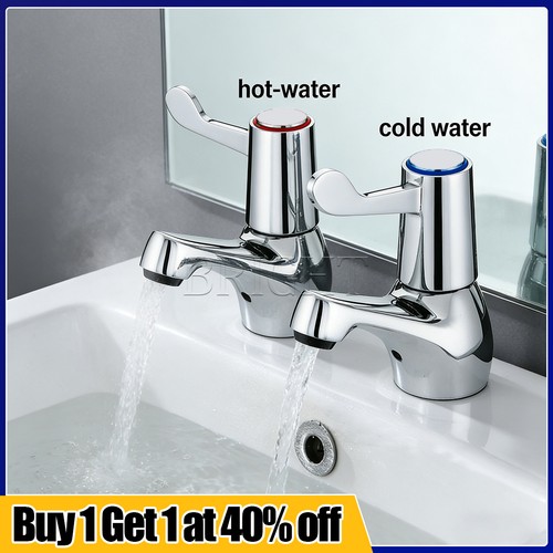 Chrome lever basin taps - taps, pair