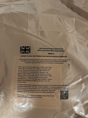 British army ration packs - packs, mres
