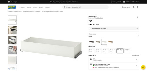 Ikea komplement white drawer - ikea,