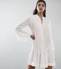 Reiss Women’s Pleated Sylvan Shirt Dress Size 8